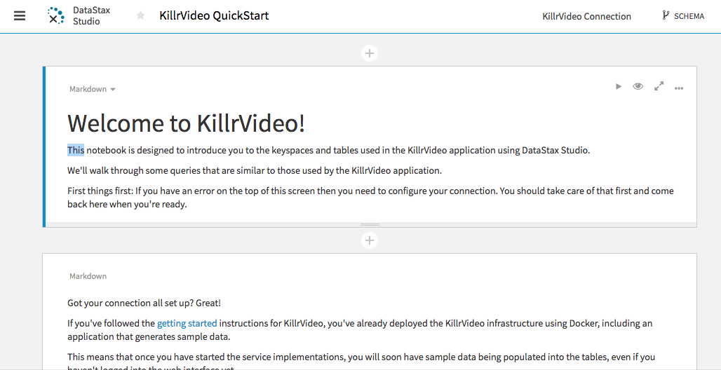 KillrVideo Notebook Example